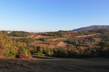 Beautiful sunny hills in Western Serbia.