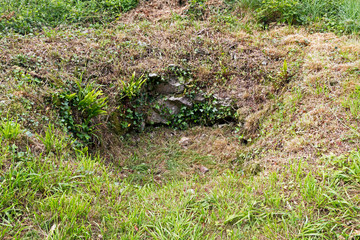 An Iron Age grain storage pit at Worlebury, a hillfort in Somerset, UK
