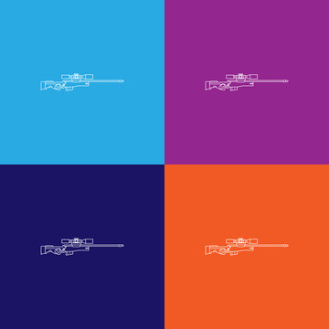 sniper rifle line icon. Elements of military illustration icons. Signs, symbols can be used for web, logo, mobile app, UI, UX