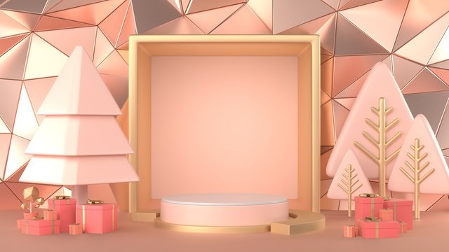 3d render image of christmas scenes copy space on center of image of add brand or product