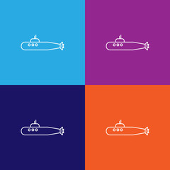military submarine line icon. Elements of military illustration icons. Signs, symbols can be used for web, logo, mobile app, UI, UX