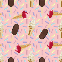 icecream pattern realistic vector illustration
