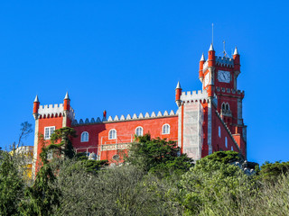 the world unesco site Pena Palace castle in Sintra, Portugal
