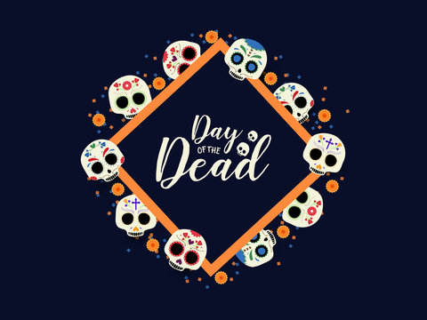 Day of the dead card or background. vector illustration.