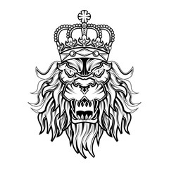 lion king logo illustration, lion king vector template