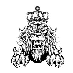 lion king logo illustration, lion king vector template
