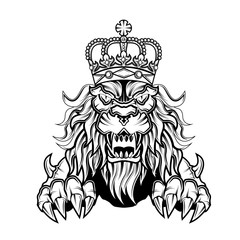 lion king logo illustration, lion king vector template