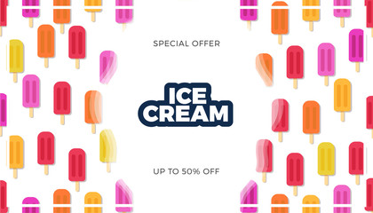 Ice cream vector banner design