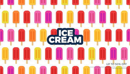 Ice cream vector banner design