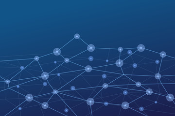 Digital network connection blue background
