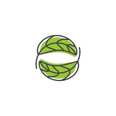 Zero waste, leaf recycle. Vector icon template