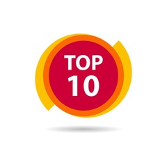 Top ten list, best 10. Vector icon template