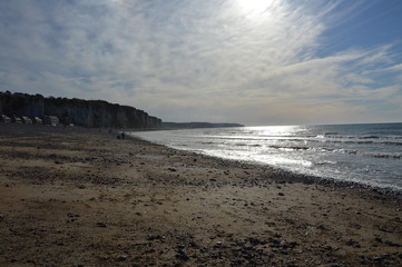 Plage de Dieppe en fin de journée