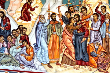 Icons inside the romanian orthodox monastery Izvorul Muresului, Harghita, Transylvania