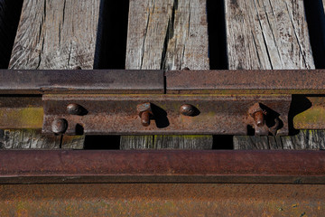 Railroad tracks at the Kinzua Bridge State Park in Pennsylvania. 