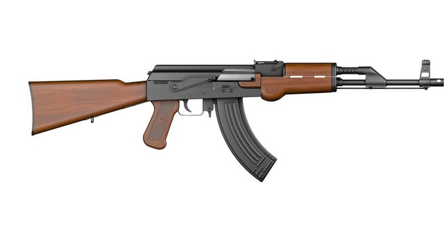 Soviet Russian machine gun ready to shoot, 3d, isolated, 4k	