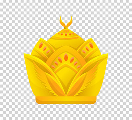 Gold crown icon. Crown awards for winners, champions, leadership. Vector isolated element for logo, label, game, hotel, an app design. Royal king, queen, princess crown.
