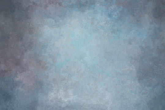 Blue painted canvas or muslin fabric cloth studio backdrop or background
