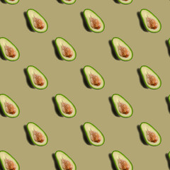 seamless pattern with avocado background