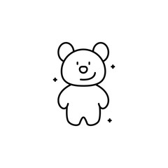 bear, toy, vector, icon. Illustration isolated vector sign symbol