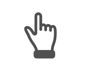 One finger palm sign. Click hand icon. Direction gesture symbol. Classic flat style. Simple click hand icon. Vector