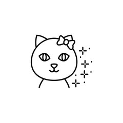 Cat bow icon. Element of cats icon
