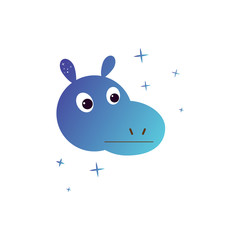 Kawaii avatar sweet hippopotamus icon. Element of kawaii style illustration icon