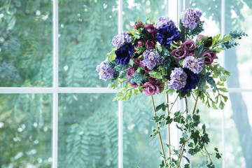 Luxury floral arrangement of pink and white flowers.