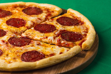 Hot Homemade Pepperoni Pizza Ready to Eat