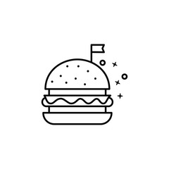 Burger fast hamburger icon. Element of menu dishes icon
