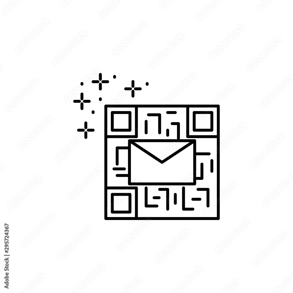 Poster qr code mail icon. element of qr code and barcode icon