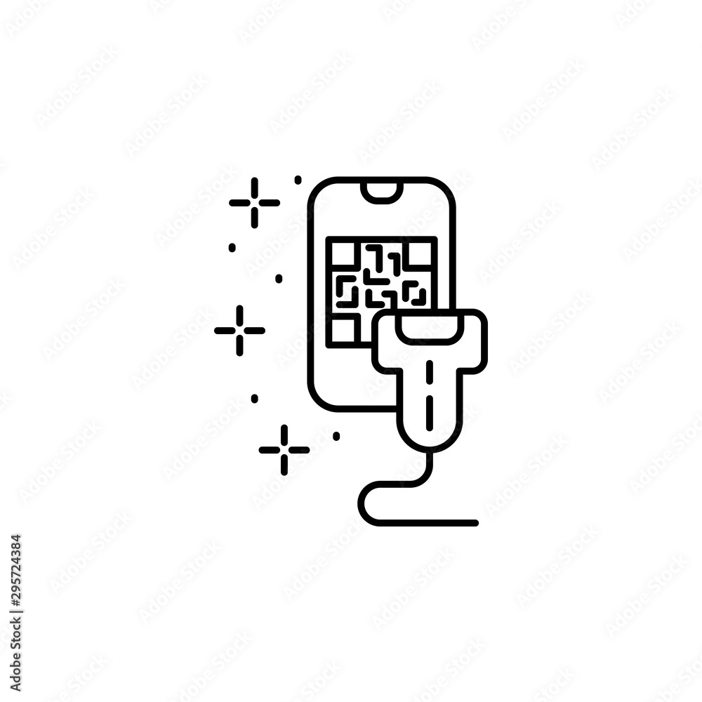 Poster smartphone qr code scanner icon. element of qr code and barcode icon