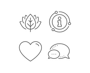 Heart line icon. Chat bubble, info sign elements. Love sign. Valentines Day sign symbol. Linear heart outline icon. Information bubble. Vector