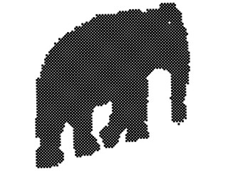 Halftone walking elephant Vector illustration eps10