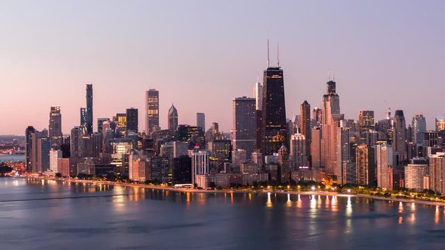 Chicago From Above - Aerial at Dawn