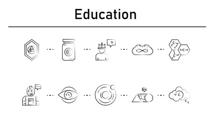 Education simple concept icons set.