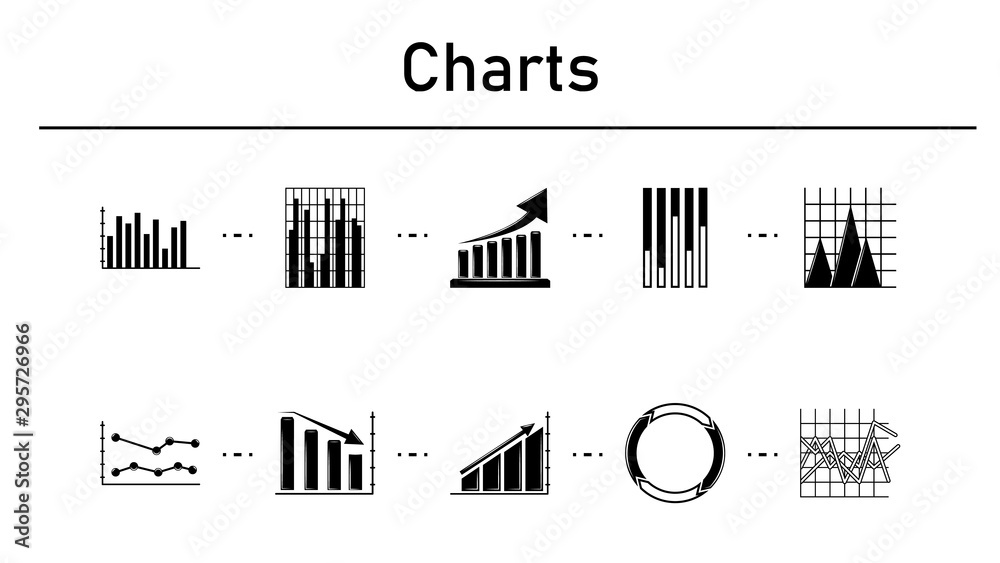 Poster chart simple concept icons set.