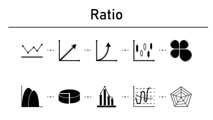 Ratio simple concept icons set.