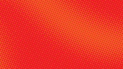 Red and orange pop art background with halftone dots desing in retro comic style