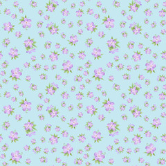 Seamless pattern of watercolor geranium flowers. Perfect for web design, cosmetics design, package, textile, wedding invitation, logo