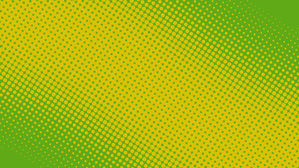 Bright lime green and emerald pop art retro background with halftone dots in comic style, vector illustration eps10