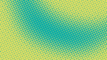 Light blue and yellow pop art retro background with halftone dotted design in comic style, vector illustration eps10