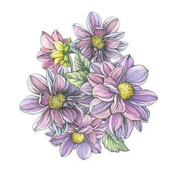 recommend clip art: Black outline illustration with watercolor hand drawn painting, isolated on white background.