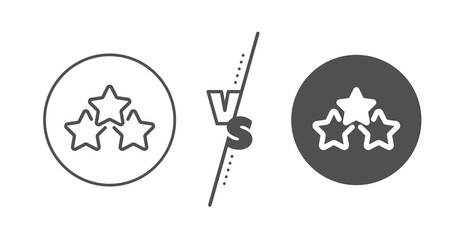 Star rating sign. Versus concept. Ranking stars line icon. Best rank symbol. Line vs classic ranking stars icon. Vector