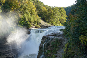 Upper falls at the Letchworth State Park located in New York.