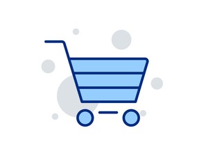Shopping cart line icon. Online buying sign. Supermarket basket symbol. Linear design sign. Colorful market sale icon. Vector