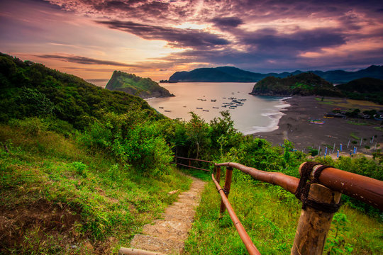 Payangan Beach at sunset, Jember, Indonesia