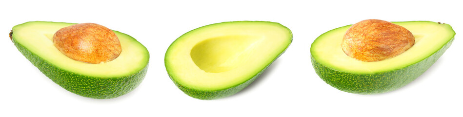 healthy food. fresh avocado with slices isolated a on white background