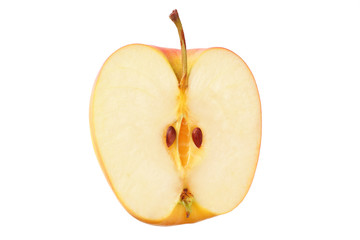 cut of red apple isolated on a white background