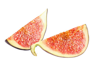 slice of fig isolated on white background